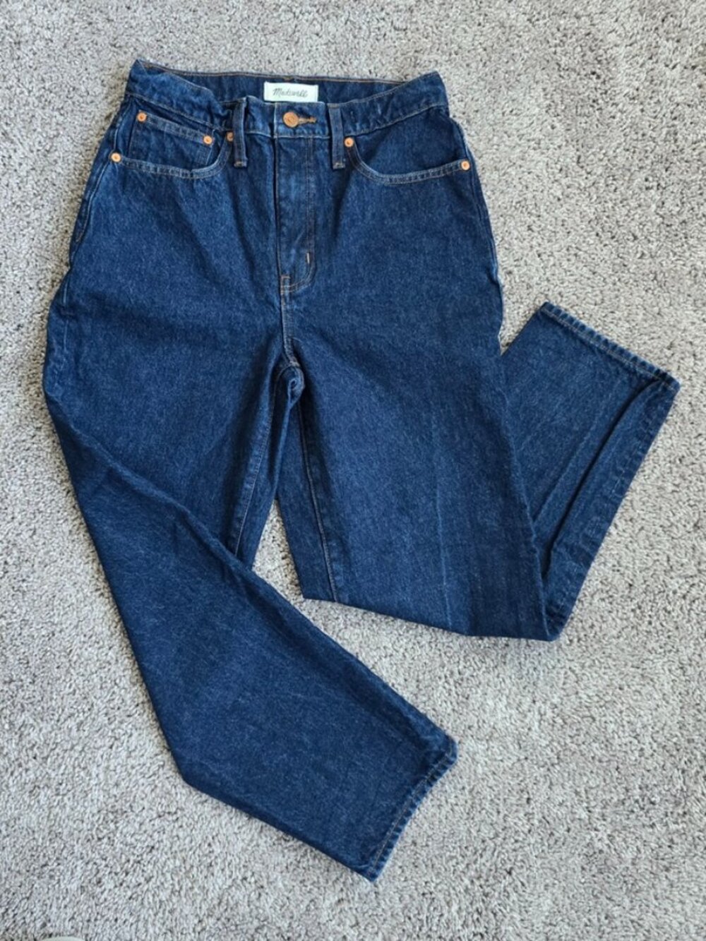 Madewell Balloon Womens Jeans High Rise Barrel Leg 26 Dark Indigo Blue Denim